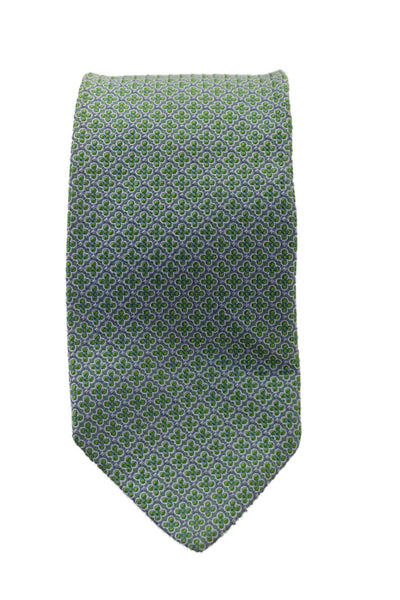 Brooks Brothers Mens Silk Geometric Print Classic Neck Tie Green Size OS