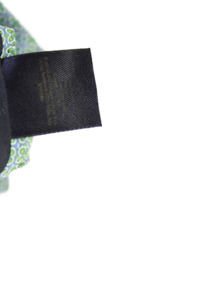 Brooks Brothers Mens Silk Geometric Print Classic Neck Tie Green Size OS