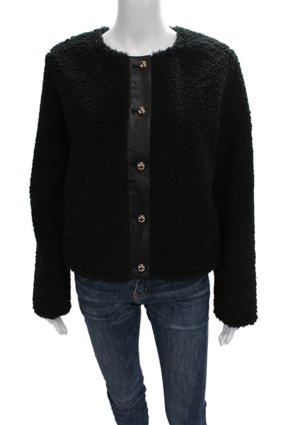 Cami NYC Womens Basic Jacket Black Polyester Snap Long Sleeve Size S