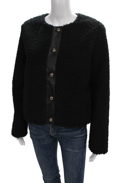 Cami NYC Womens Basic Jacket Black Polyester Snap Long Sleeve Size S