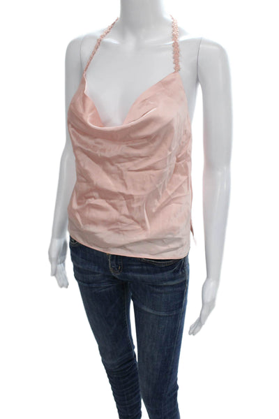 Cami NYC Women Camisole Silk Cowl Neck Pink Sleeveless Petites Size 2XS