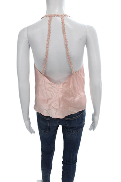 Cami NYC Women Camisole Silk Cowl Neck Pink Sleeveless Petites Size 2XS