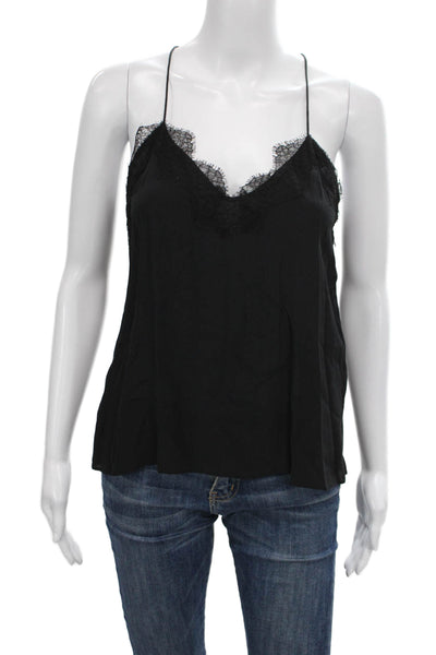 Cami NYC Women Camisole Black Silk V-Neck Sleeveless Size M
