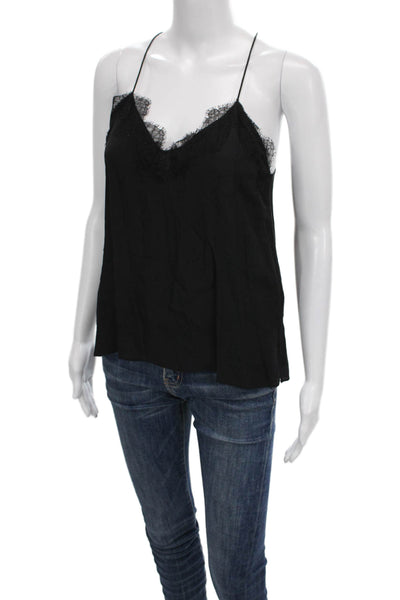 Cami NYC Women Camisole Black Silk V-Neck Sleeveless Size M