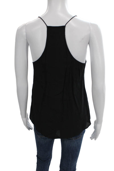 Cami NYC Womens Silk V-Neck Tank Black Size S