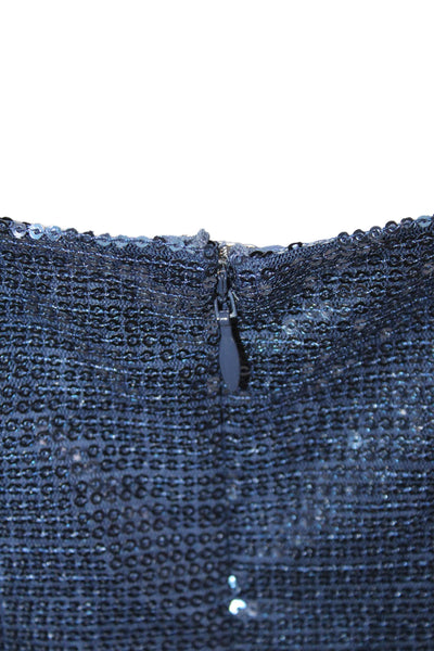 Cami NYC Women Camisole Sleeveless Square Neck Blue Zip Polyester Size S