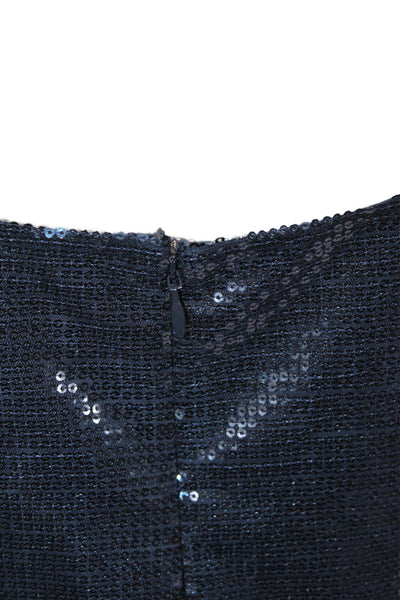 Cami NYC Womens Camisole Blue Square Neck Polyester Zip Sleeveless Size XS