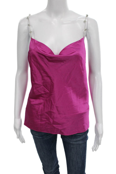 Cami NYC Women Purple Silk Cowl Neck Camisole Sleeveless Solid Size S