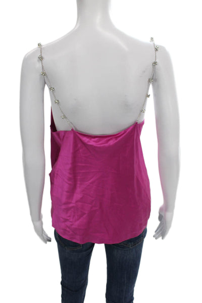 Cami NYC Women Purple Silk Cowl Neck Camisole Sleeveless Solid Size S