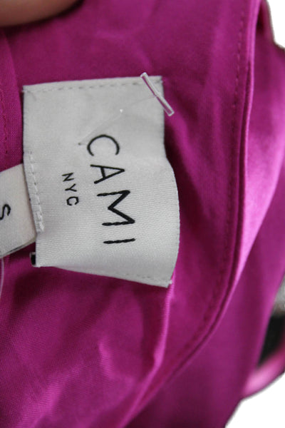 Cami NYC Women Purple Silk Cowl Neck Camisole Sleeveless Solid Size S