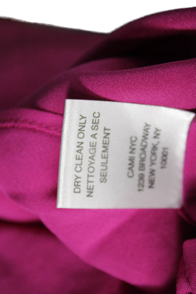Cami NYC Women Purple Silk Cowl Neck Camisole Sleeveless Solid Size S