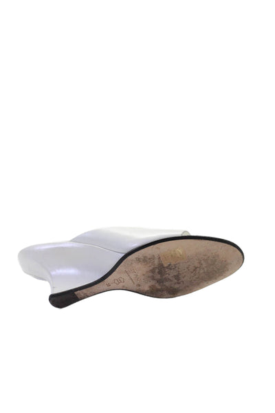 By Far Womens Leather Open Toe Wedges White Size 8