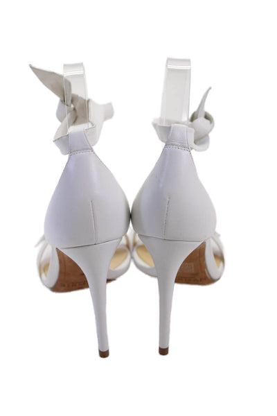 Alexandre Birman Womens Ankle Tie Detail Stilettos White Size 8