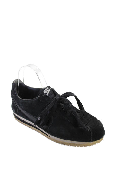 Nike Womens Suede Low Top Casual Sneakers Black Size 8