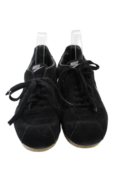 Nike Womens Suede Low Top Casual Sneakers Black Size 8
