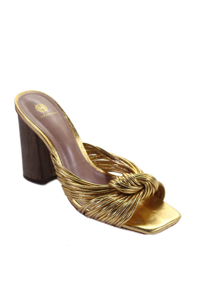 House of Harlow 1960 Womens Metallic Knotted Detail Heels Size 8.5