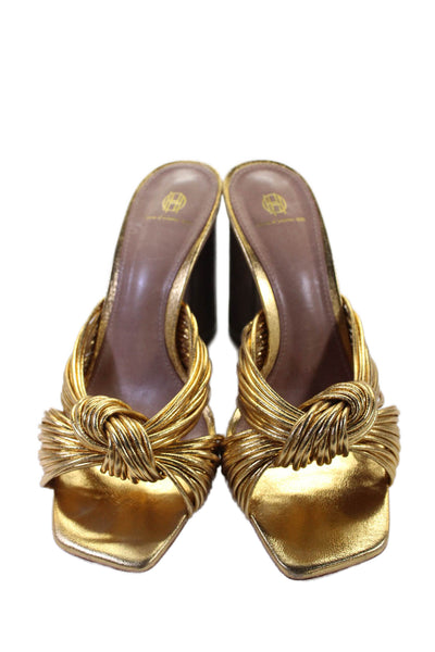 House of Harlow 1960 Womens Metallic Knotted Detail Heels Size 8.5