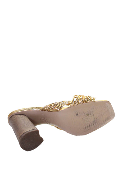 House of Harlow 1960 Womens Metallic Knotted Detail Heels Size 8.5