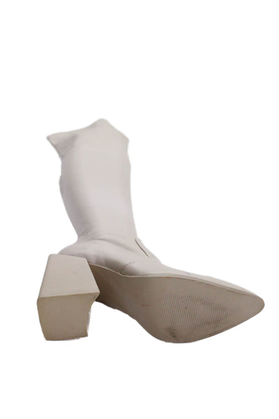 Steve Madden Womens Pointed Toe Knee High Boots Beige Size 8