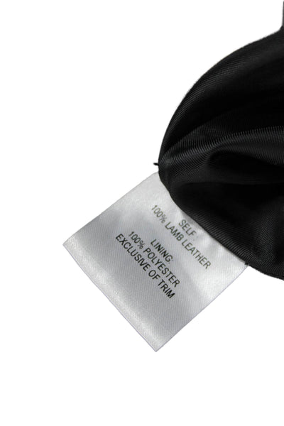 Tanya Taylor Women Black Leather Geometric Flare Skirt Size 4