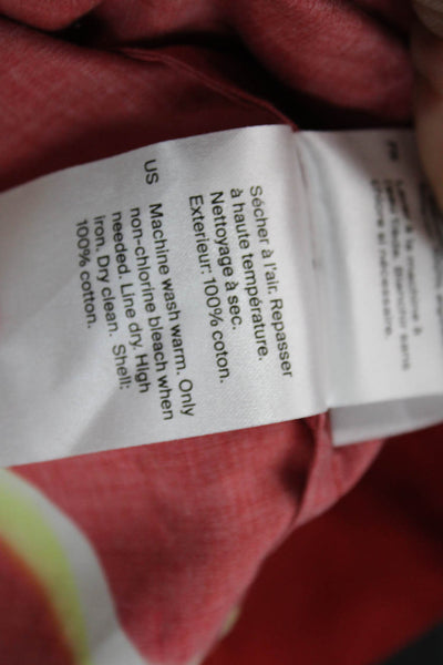 COS Women Basic Collared Button-Up Short Sleeve Cotton Top Red Size 4
