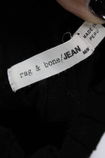 Rag & Bone Jean Womens Basic Mock Neck Short Sleeve Black T-Shirt Size M