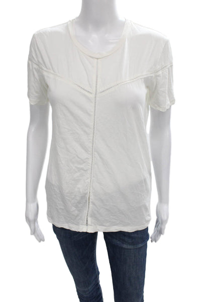 The Kooples Womens Basic White Cotton Round Neck Short Sleeve T-Shirt Size XS