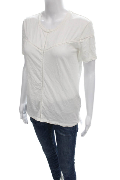 The Kooples Womens Basic White Cotton Round Neck Short Sleeve T-Shirt Size XS