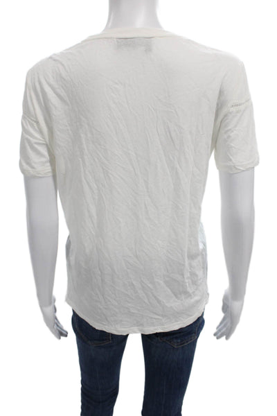 The Kooples Womens Basic White Cotton Round Neck Short Sleeve T-Shirt Size XS
