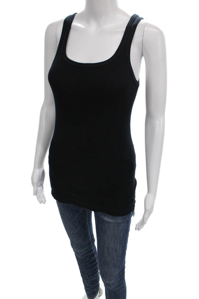 Splendid Womens Tank Scoop Neck Black Pima Modal Sleeveless Size M