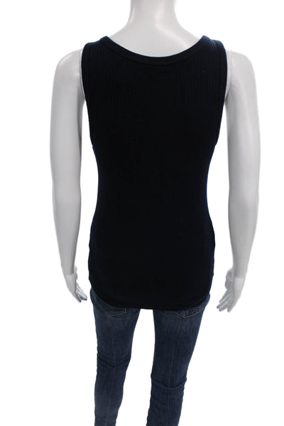 Michael Lauren Womens Rayon Henley Sleeveless Tank Blue Size XS