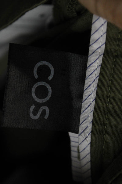 COS Women Cargo Pants Green Cotton Button Size 4