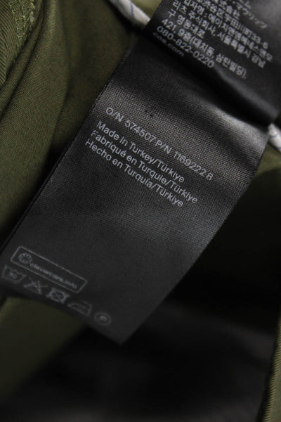 COS Women Cargo Pants Green Cotton Button Size 4