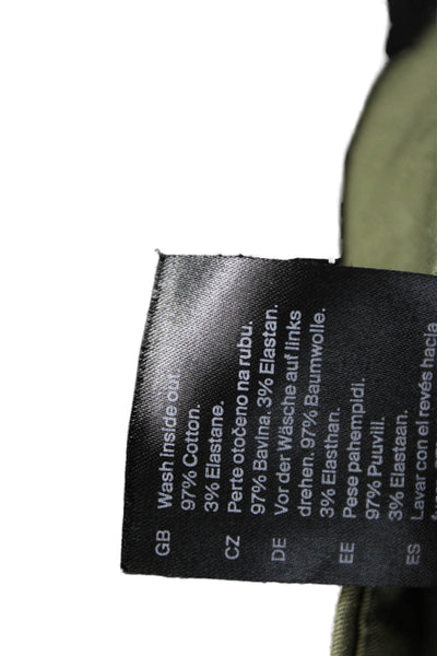 COS Women Cargo Pants Green Cotton Button Size 4