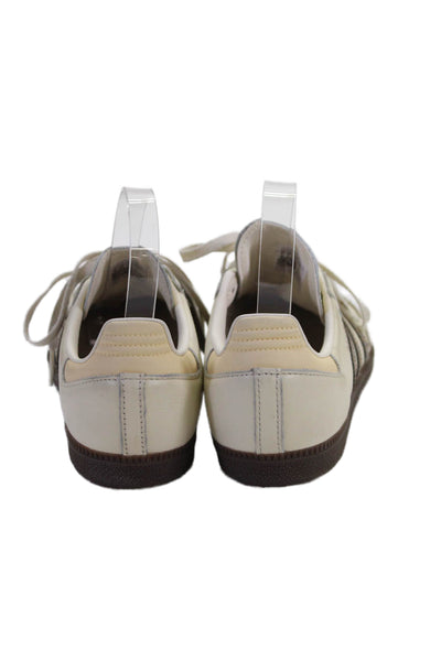 Adidas Womens Samba OG J Leopard Detail Sneakers White Brown Size 5