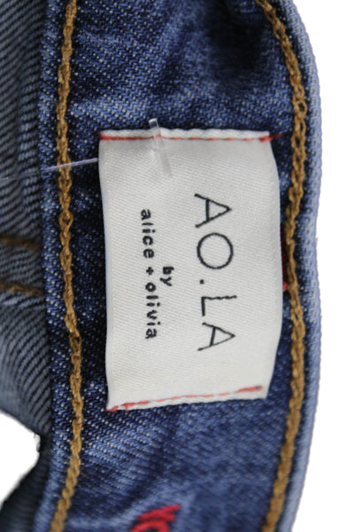 AO.LA Women Flared Mid Rise Blue Cotton Jeans Size 27