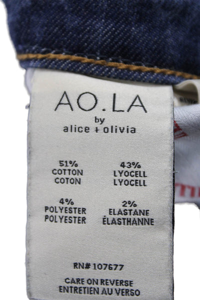 AO.LA Women Flared Mid Rise Blue Cotton Jeans Size 27