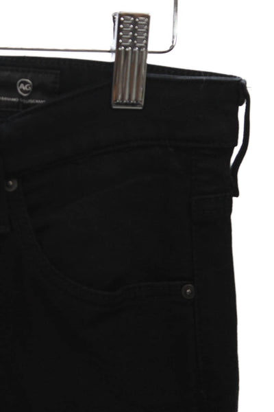 AG Adriano Goldschmied Women Skinny Black Jeans Viscose Button Size 27