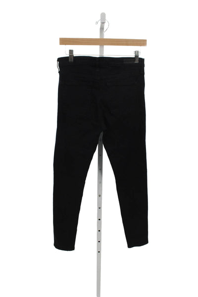 AG Adriano Goldschmied Women Skinny Black Jeans Viscose Button Size 27