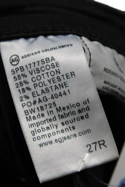 AG Adriano Goldschmied Women Skinny Black Jeans Viscose Button Size 27