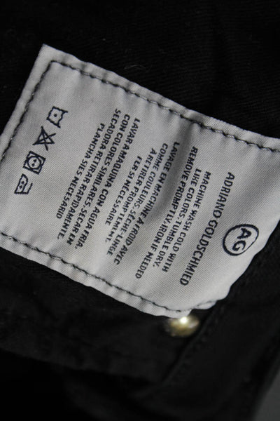AG Adriano Goldschmied Women Skinny Black Jeans Viscose Button Size 27