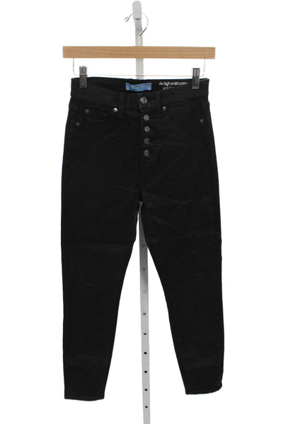 7 For All Mankind Womens Ankle Black Cotton Jeans Size 27