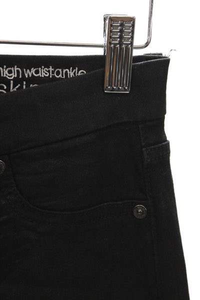 7 For All Mankind Womens Ankle Black Cotton Jeans Size 27