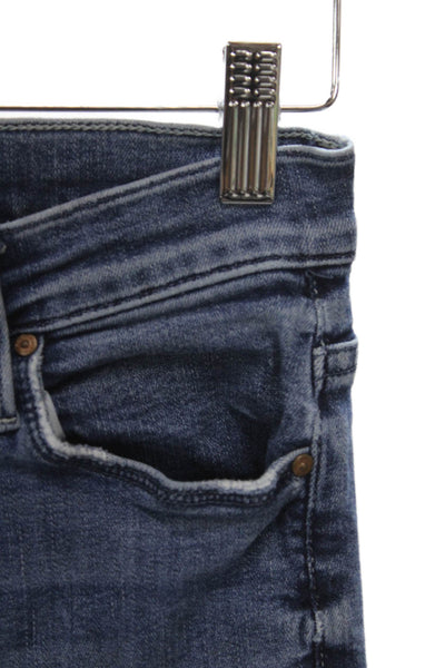 Mother Women Flared Jeans Blue Button Fly Cotton Blend Inseam 30 Size 25