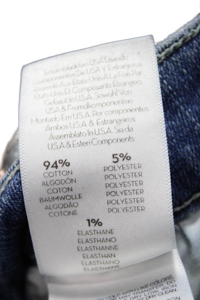 Mother Women Flared Jeans Blue Button Fly Cotton Blend Inseam 30 Size 25