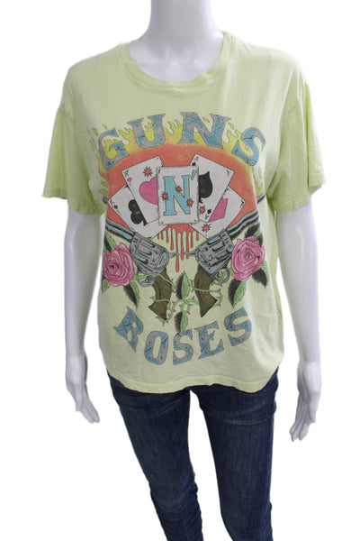 Daydreamer Womens Basic Green Cotton Crew Neck Short Sleeve Tee Size XS