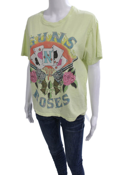 Daydreamer Womens Basic Green Cotton Crew Neck Short Sleeve Tee Size XS