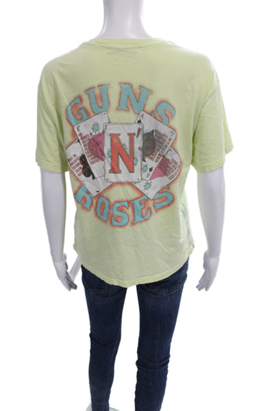 Daydreamer Womens Basic Green Cotton Crew Neck Short Sleeve Tee Size XS