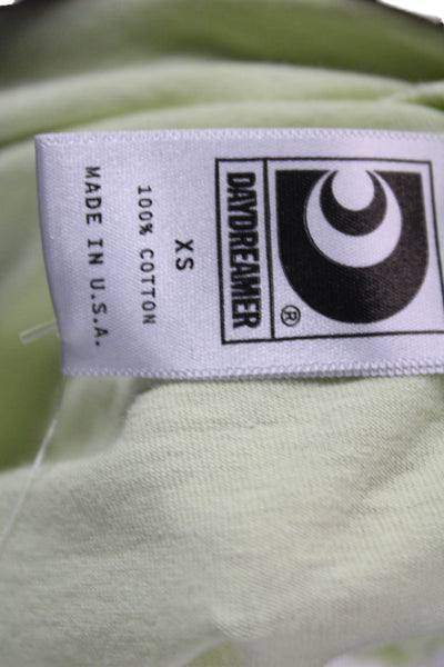 Daydreamer Womens Basic Green Cotton Crew Neck Short Sleeve Tee Size XS