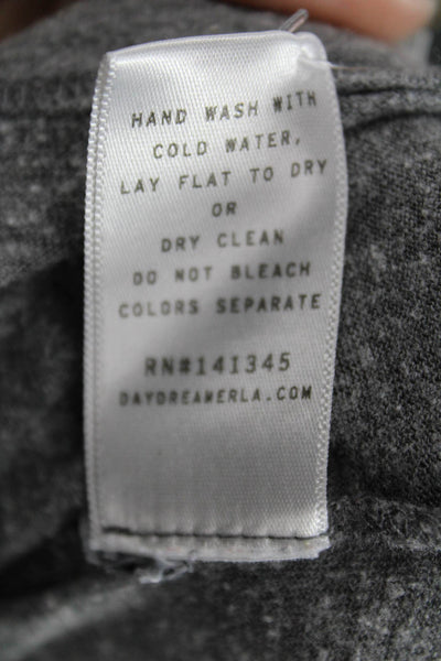 Daydreamer Women Basic Gray Crew Neck Polyester Short Sleeve T-Shirt Size S